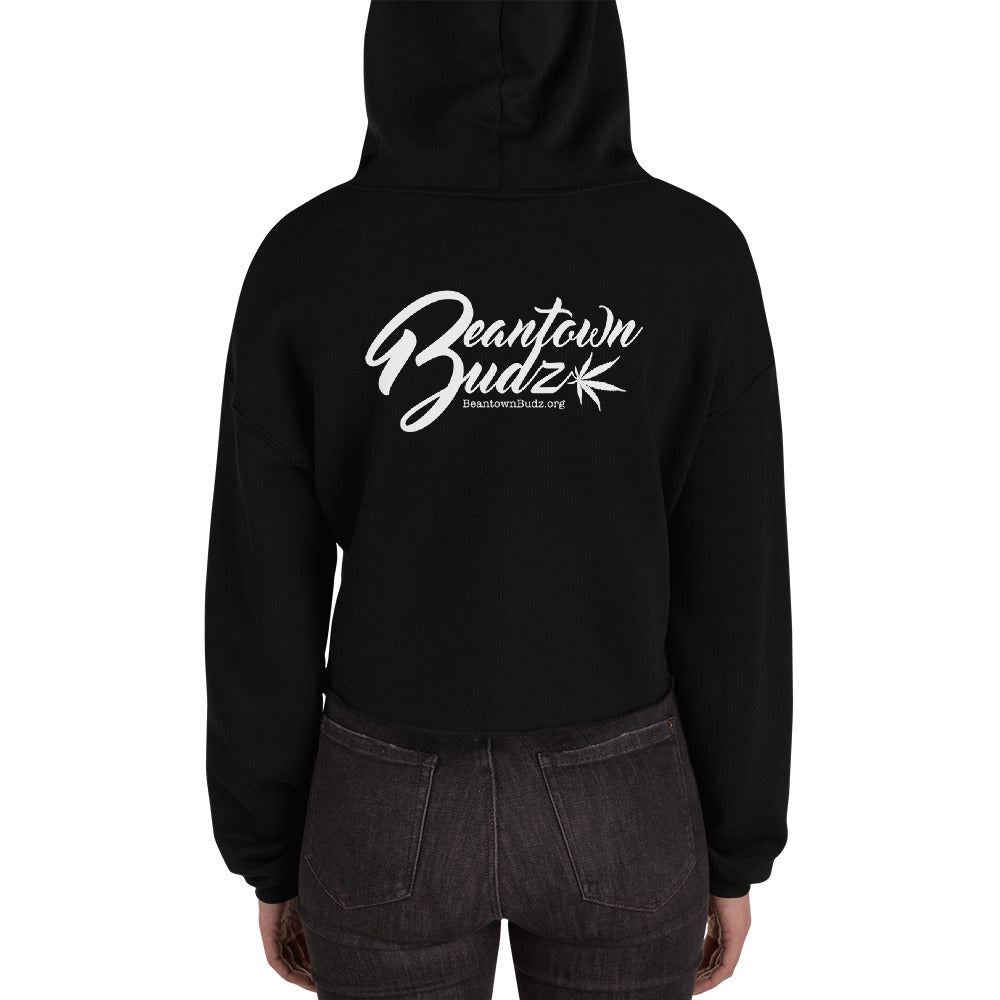 Beantown City Pot Leaf Crop Hoodie